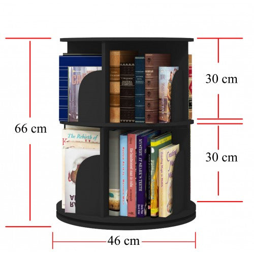 2 Tier 360° Rotating Stackable Shelves Bookshelf Organizer (White) - Intexca 2 Tier 360° Rotating Stackable Shelves Bookshelf Organizer (White) - Intexca